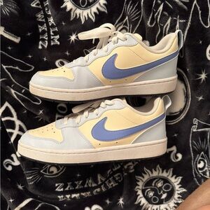 Nike Light Blue and Cream Court Borough Low